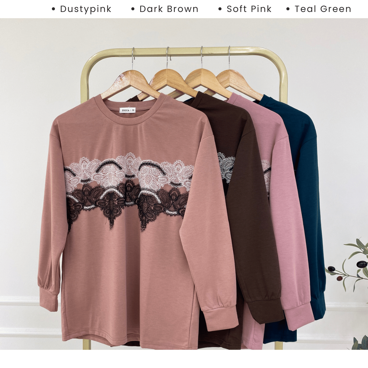 ZUCCA NADRA LACE BLOOM CASUAL WEAR-MA083 Tops