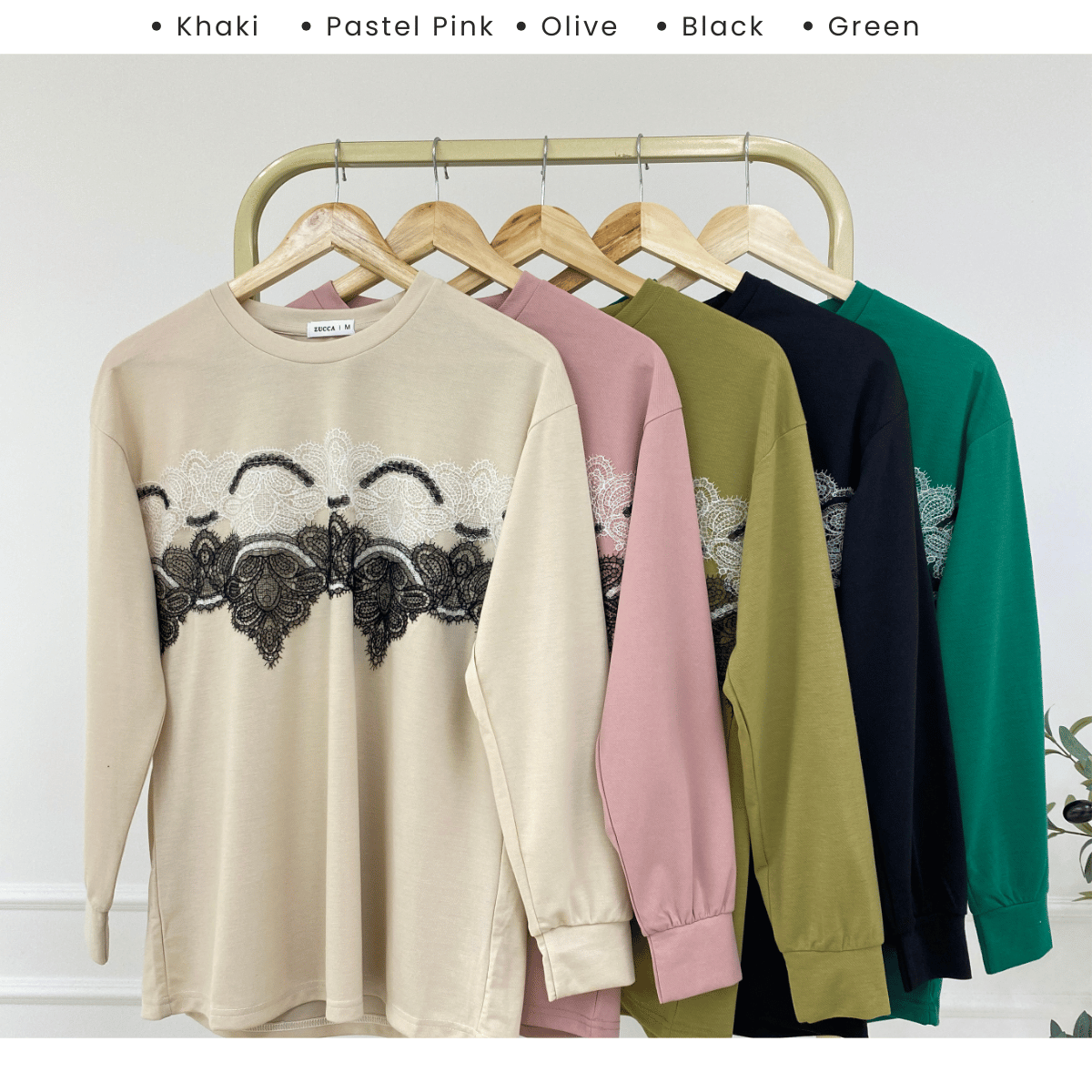 ZUCCA NADRA LACE BLOOM CASUAL WEAR-MA083 Tops