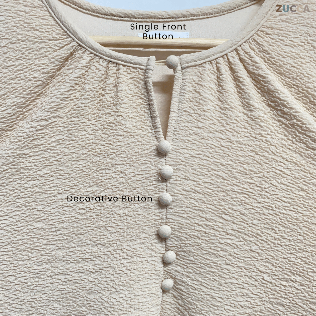ZUCCA ALYSA CRINKLE BUTTON BLOUSE - MA085