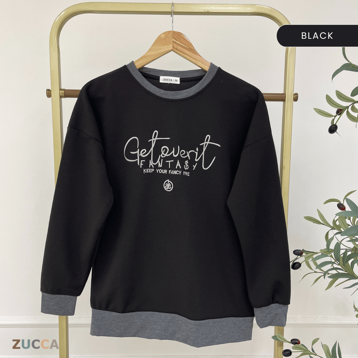 ZUCCA DELISHA LONG SLEEVE KASUAL T-SHIRT PEREMPUAN - MA088