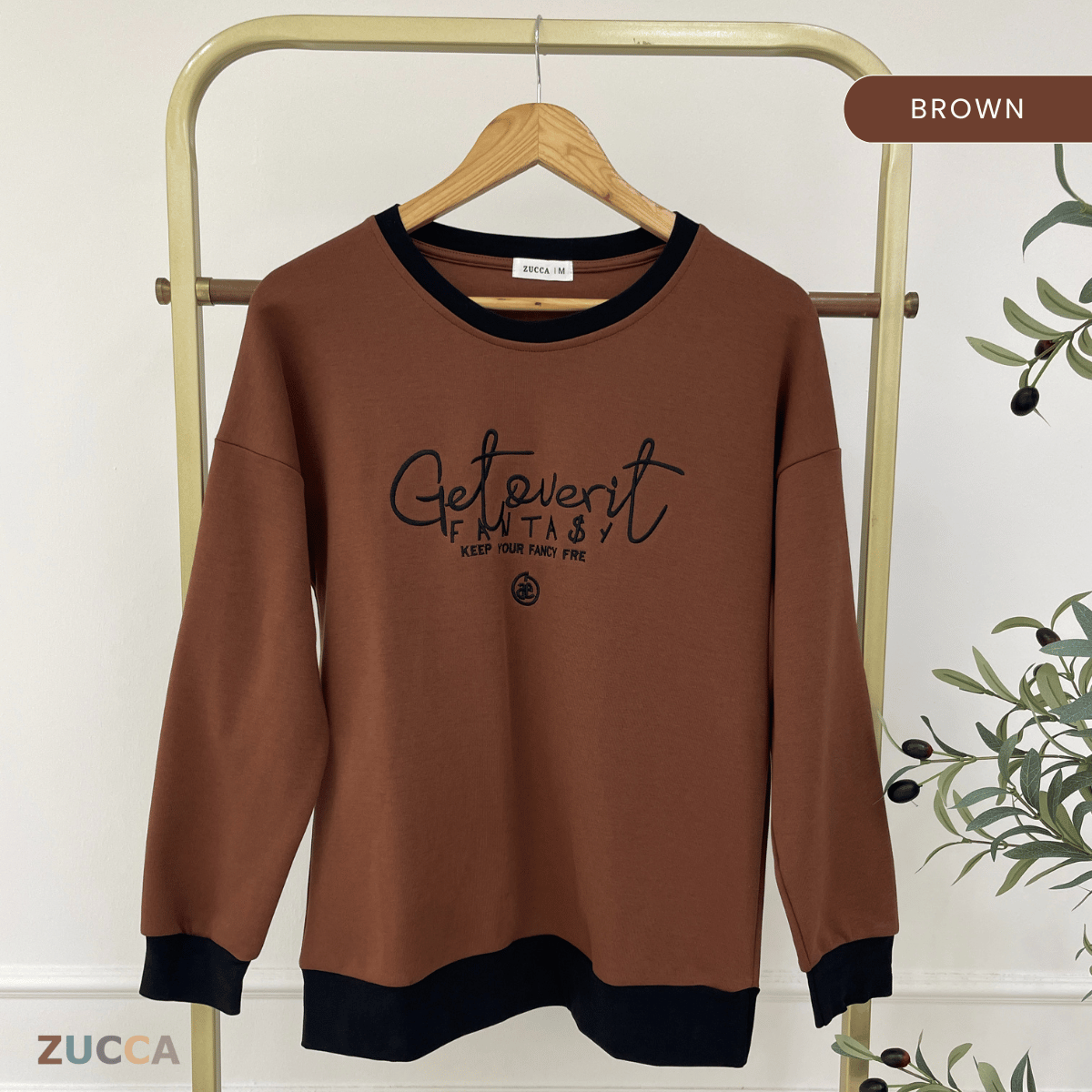 ZUCCA DELISHA LONG SLEEVE KASUAL T-SHIRT PEREMPUAN - MA088