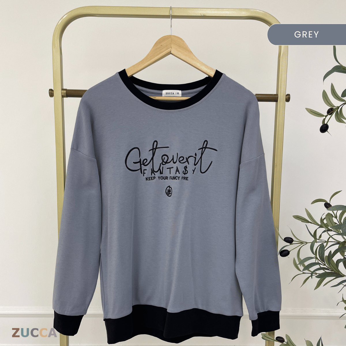 ZUCCA DELISHA LONG SLEEVE KASUAL T-SHIRT PEREMPUAN - MA088