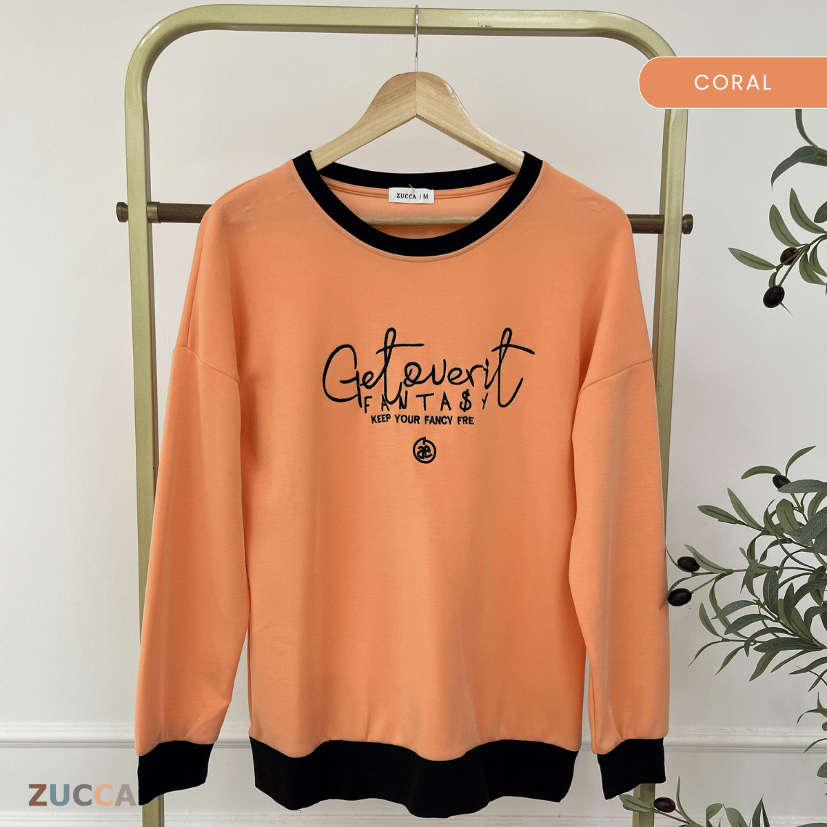 ZUCCA DELISHA LONG SLEEVE KASUAL T-SHIRT PEREMPUAN - MA088