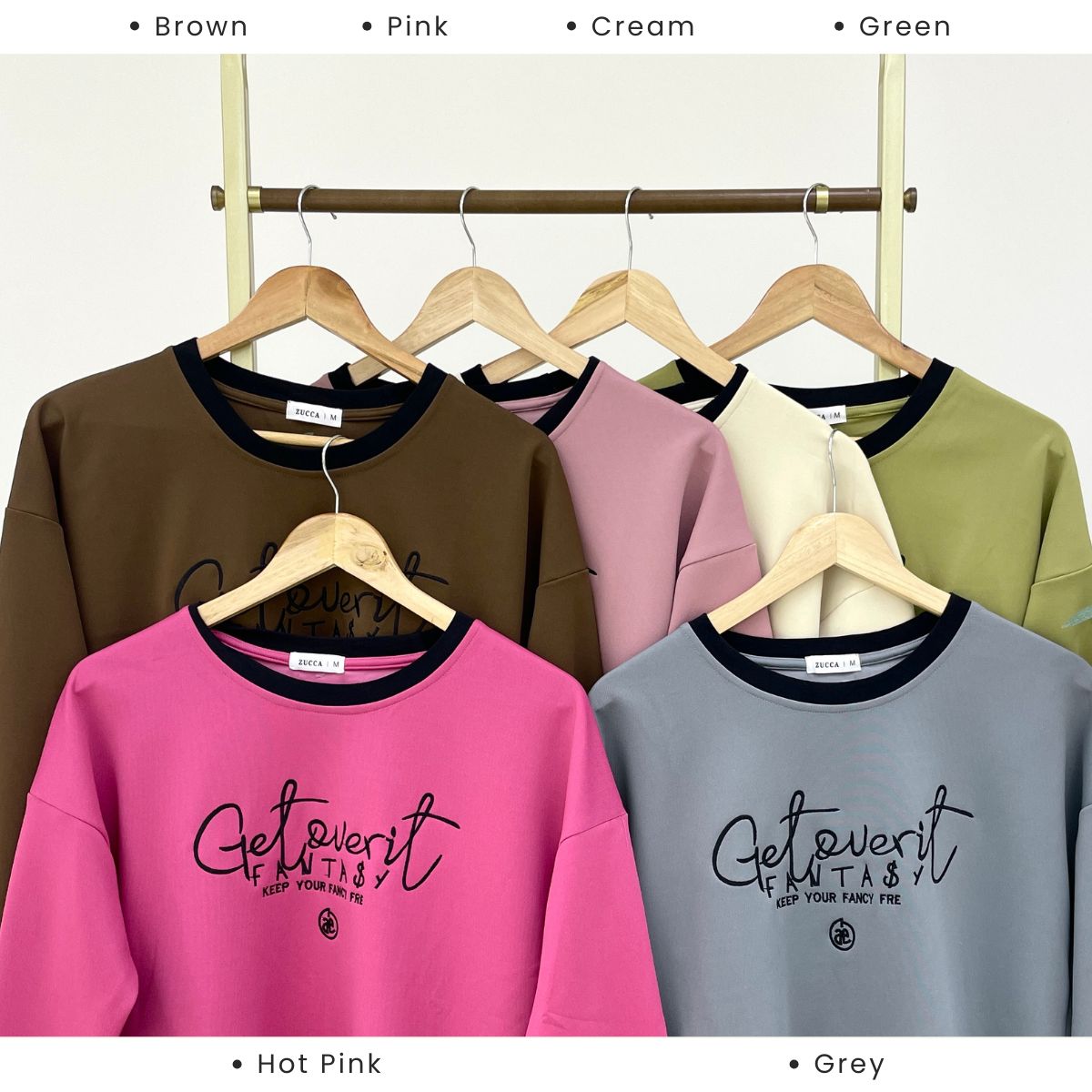 ZUCCA DELISHA LONG SLEEVE KASUAL T-SHIRT PEREMPUAN - MA088