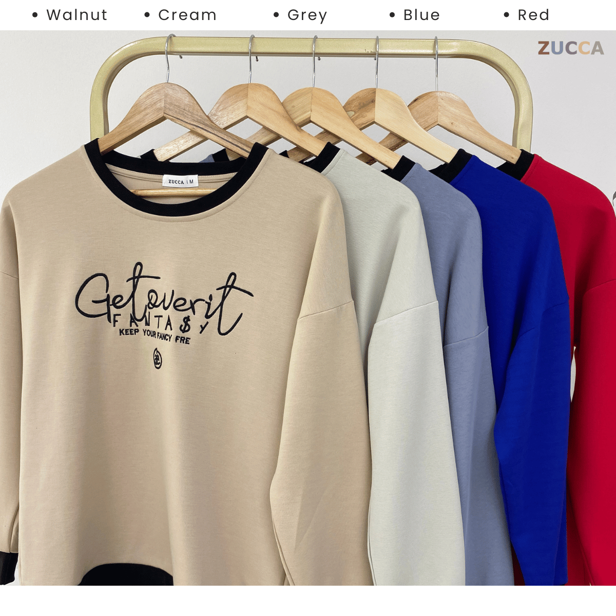 ZUCCA DELISHA LONG SLEEVE KASUAL T-SHIRT PEREMPUAN - MA088