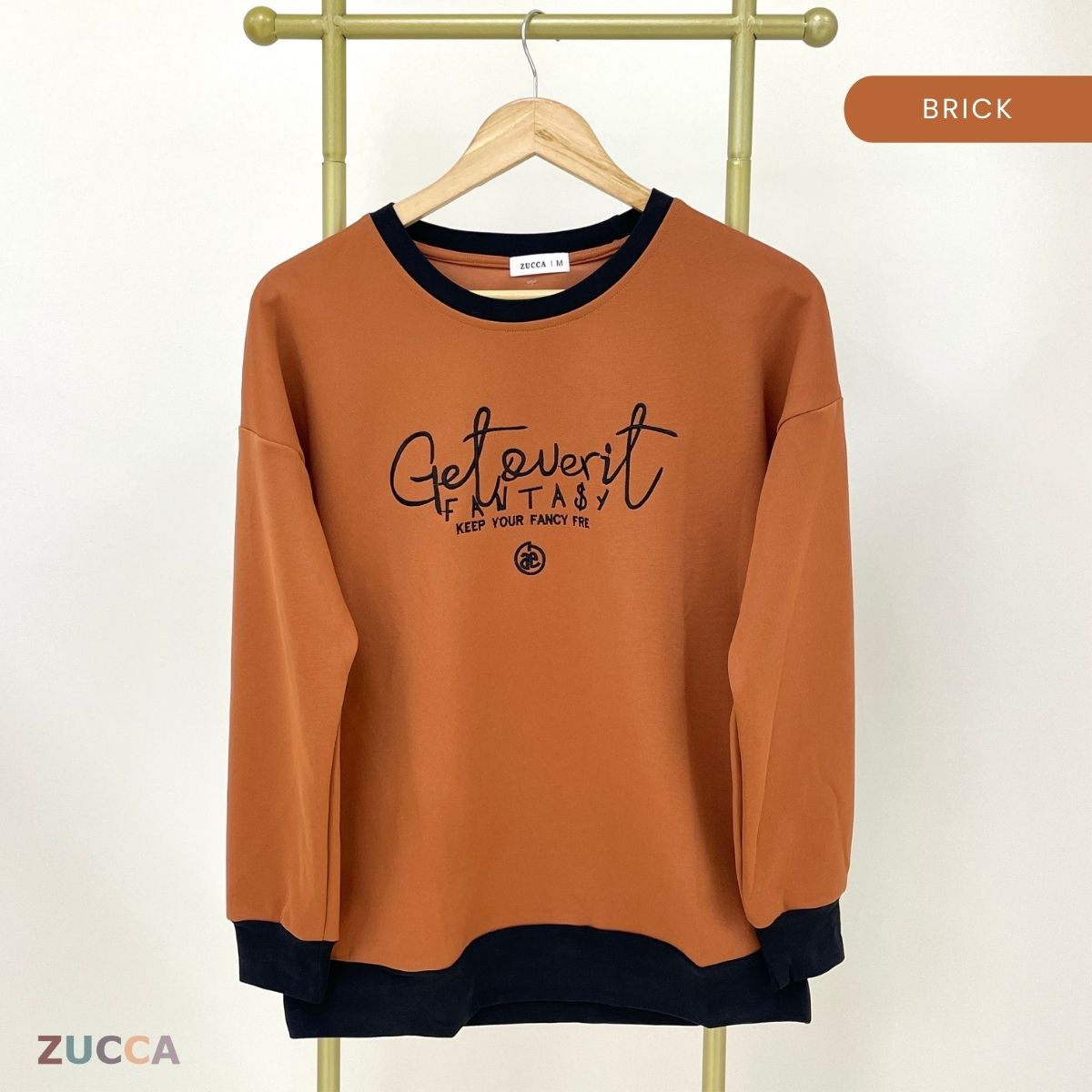 ZUCCA DELISHA LONG SLEEVE KASUAL T-SHIRT PEREMPUAN - MA088