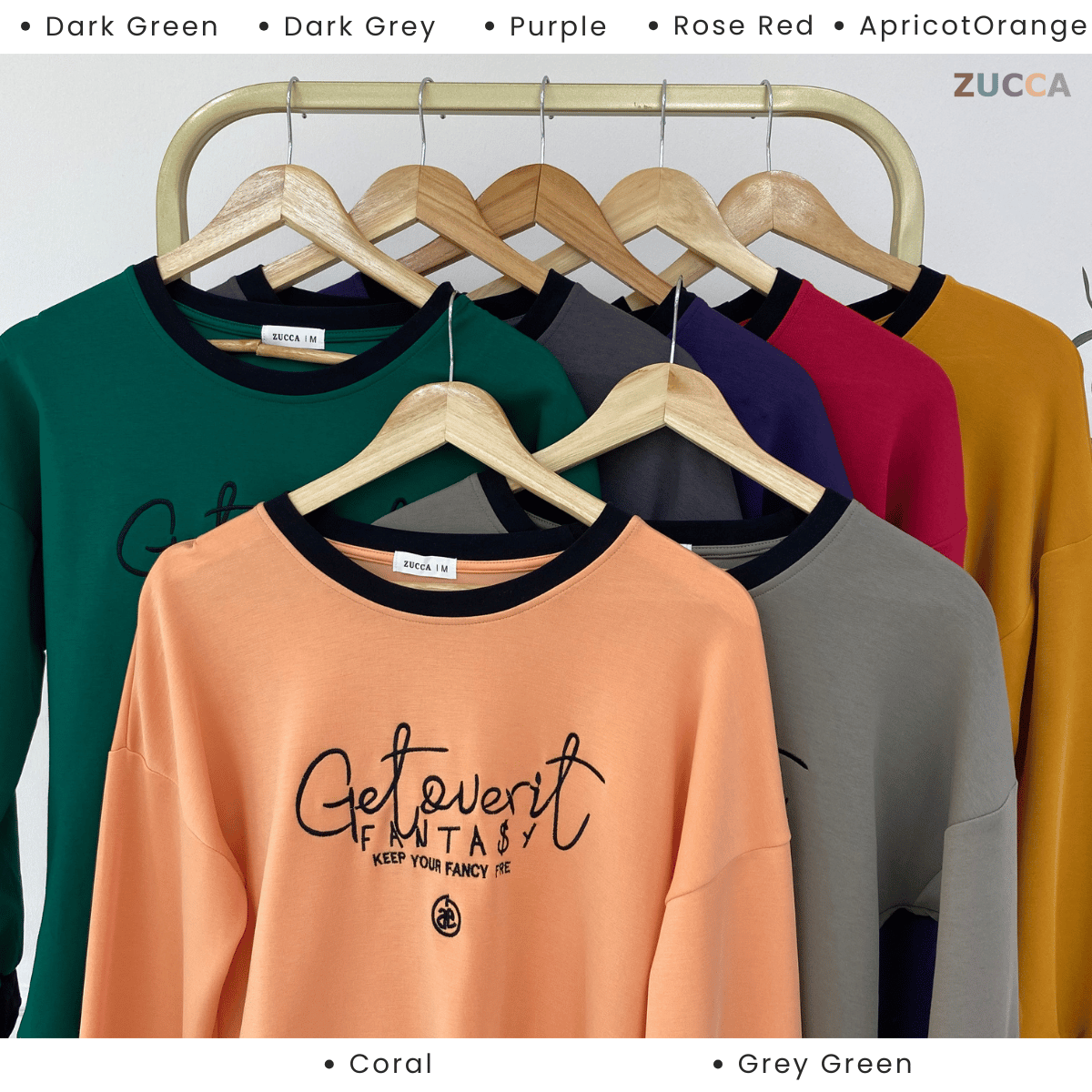 ZUCCA DELISHA LONG SLEEVE KASUAL T-SHIRT PEREMPUAN - MA088