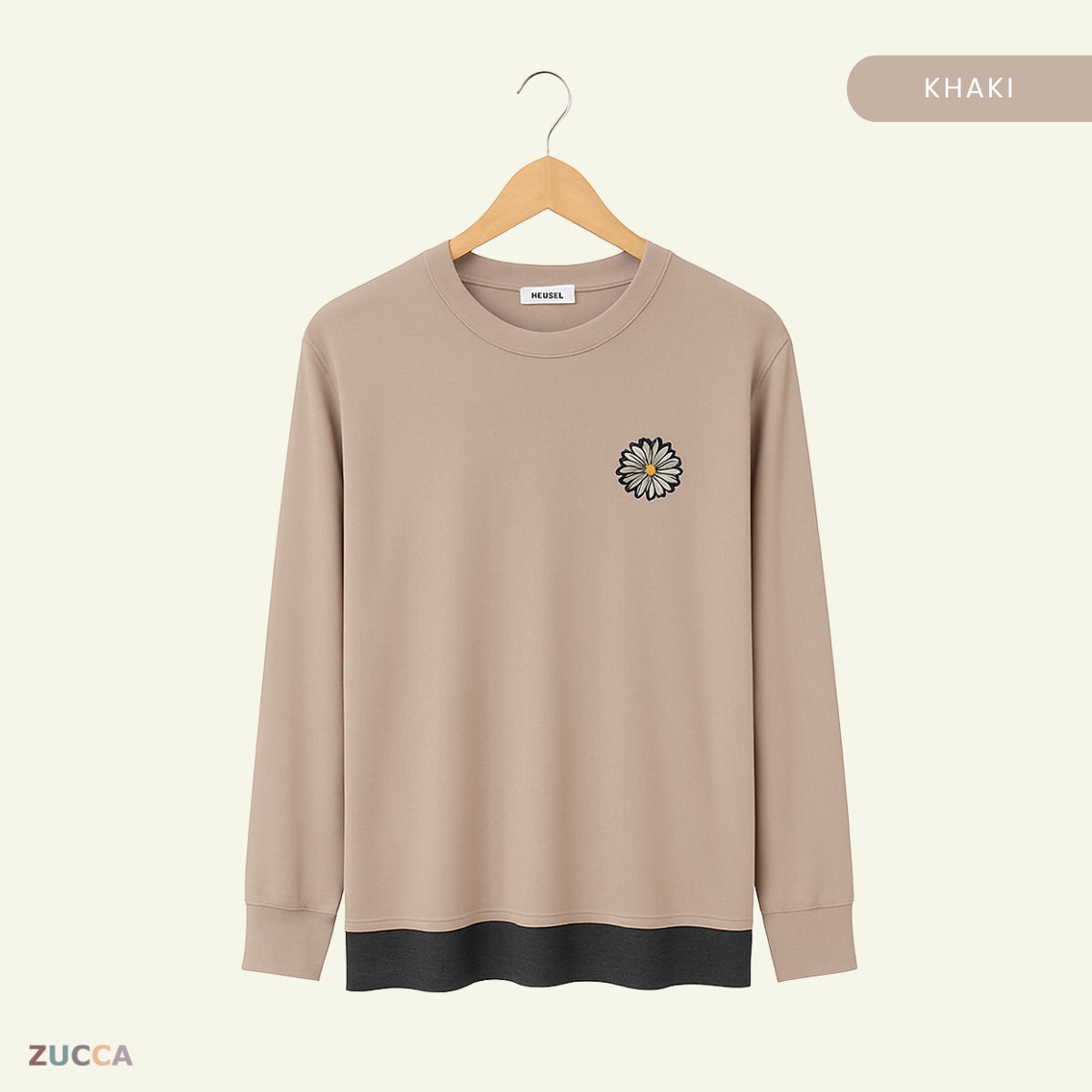 ZUCCA HAILEY T-SHIRT PEREMPUAN FLOWER EMBROIDERED LONG SLEEVE - MA095