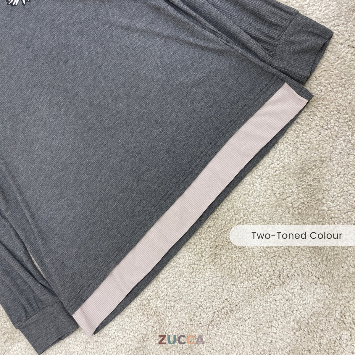 ZUCCA HAILEY T-SHIRT PEREMPUAN FLOWER EMBROIDERED LONG SLEEVE - MA095