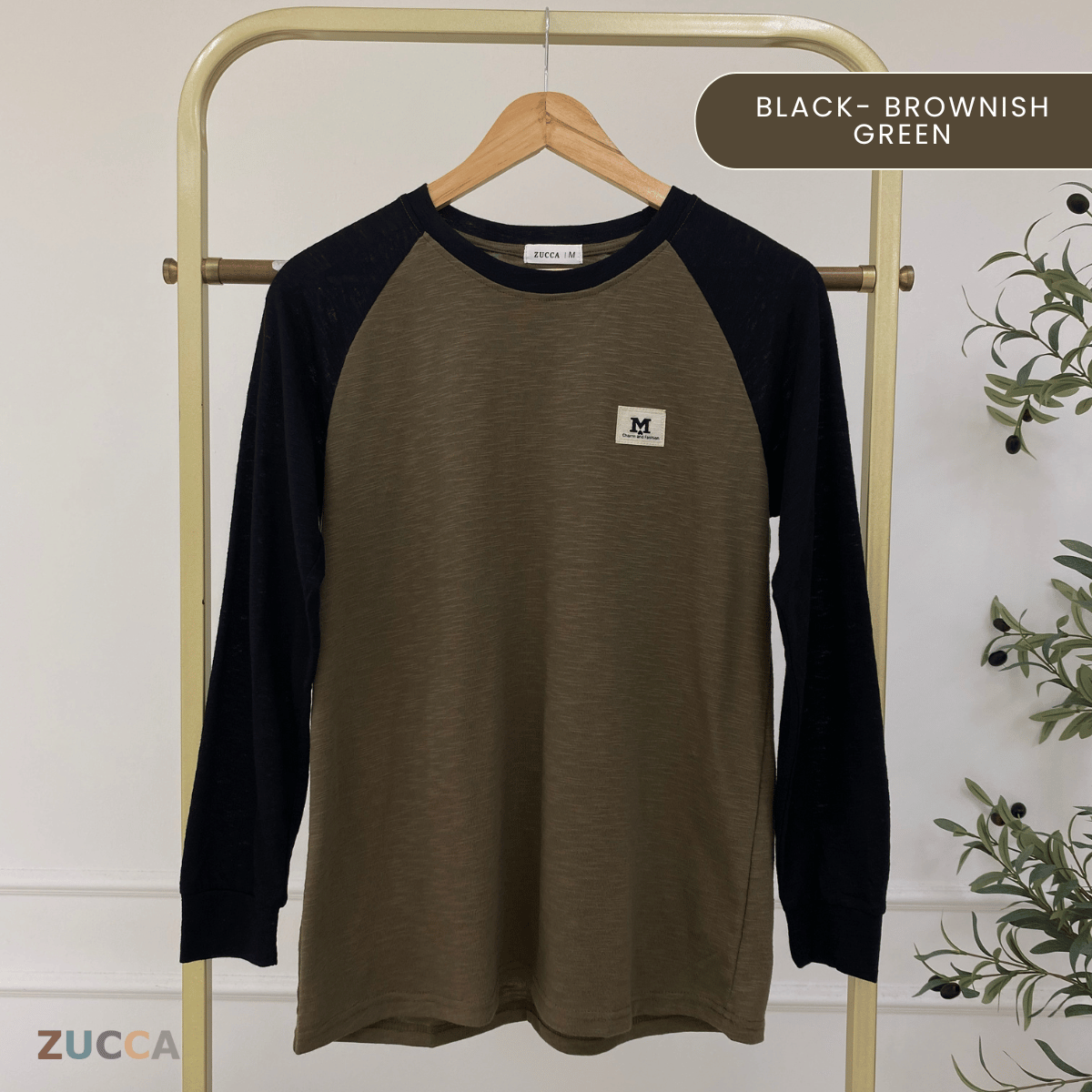 ZUCCA JAMIE TOP KASUAL LENGAN PANJANG RAGLAN-MA096