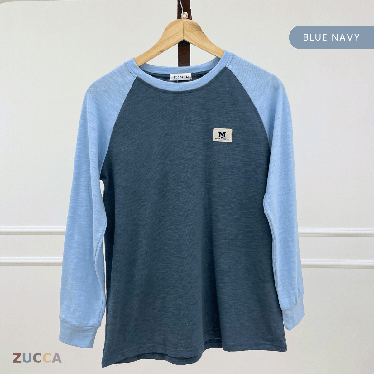 ZUCCA JAMIE TOP KASUAL LENGAN PANJANG RAGLAN-MA096