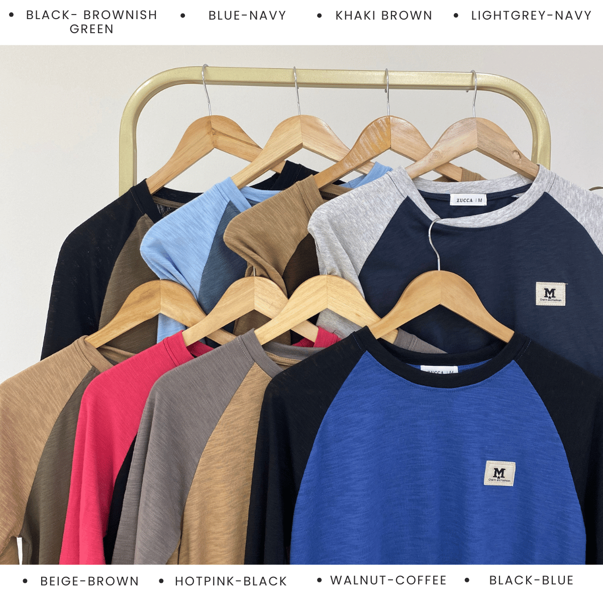 ZUCCA JAMIE TOP KASUAL LENGAN PANJANG RAGLAN-MA096