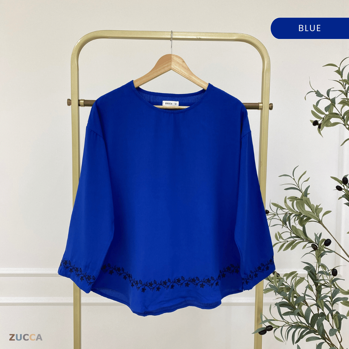 ZUCCA SUHADA FLORAL ELEGANCE EMBROIDERED BLOUSE -MA098 Blouses