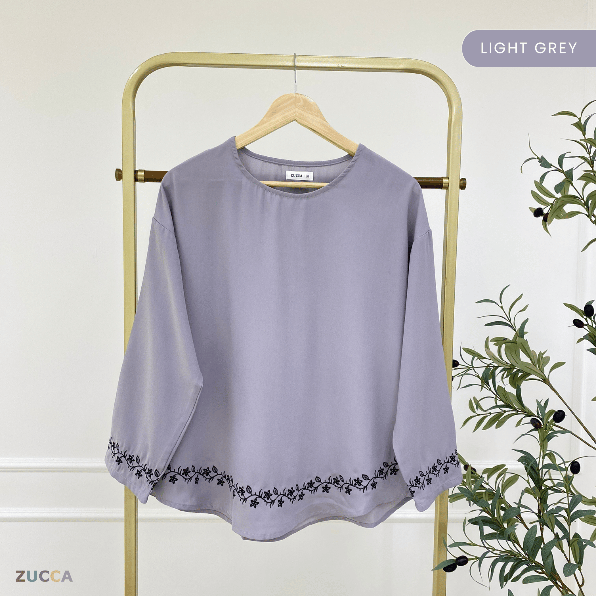 ZUCCA SUHADA FLORAL ELEGANCE EMBROIDERED BLOUSE -MA098 Blouses