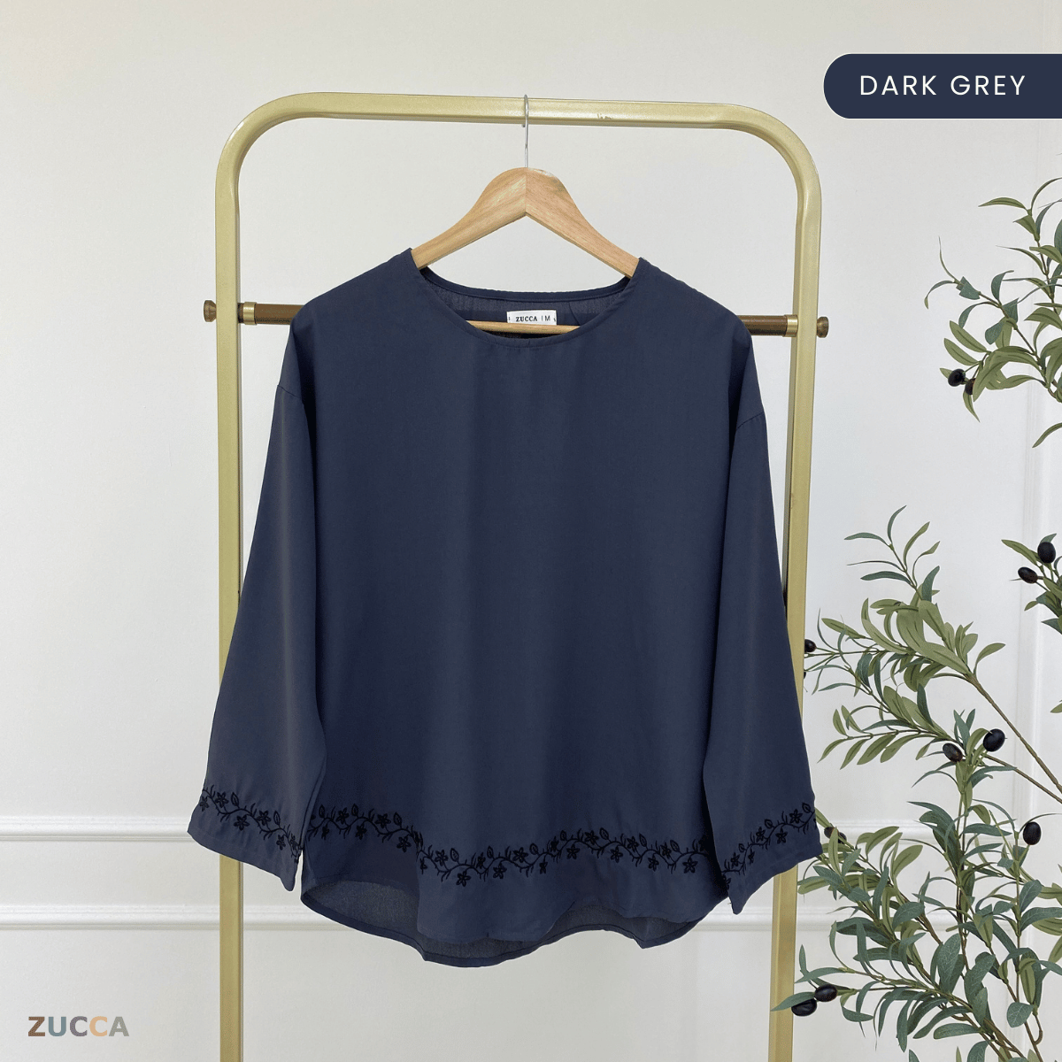 ZUCCA SUHADA FLORAL ELEGANCE EMBROIDERED BLOUSE -MA098 Blouses