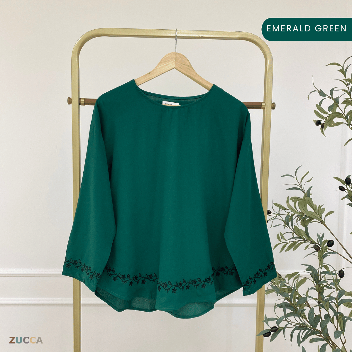 ZUCCA SUHADA FLORAL ELEGANCE EMBROIDERED BLOUSE -MA098 Blouses