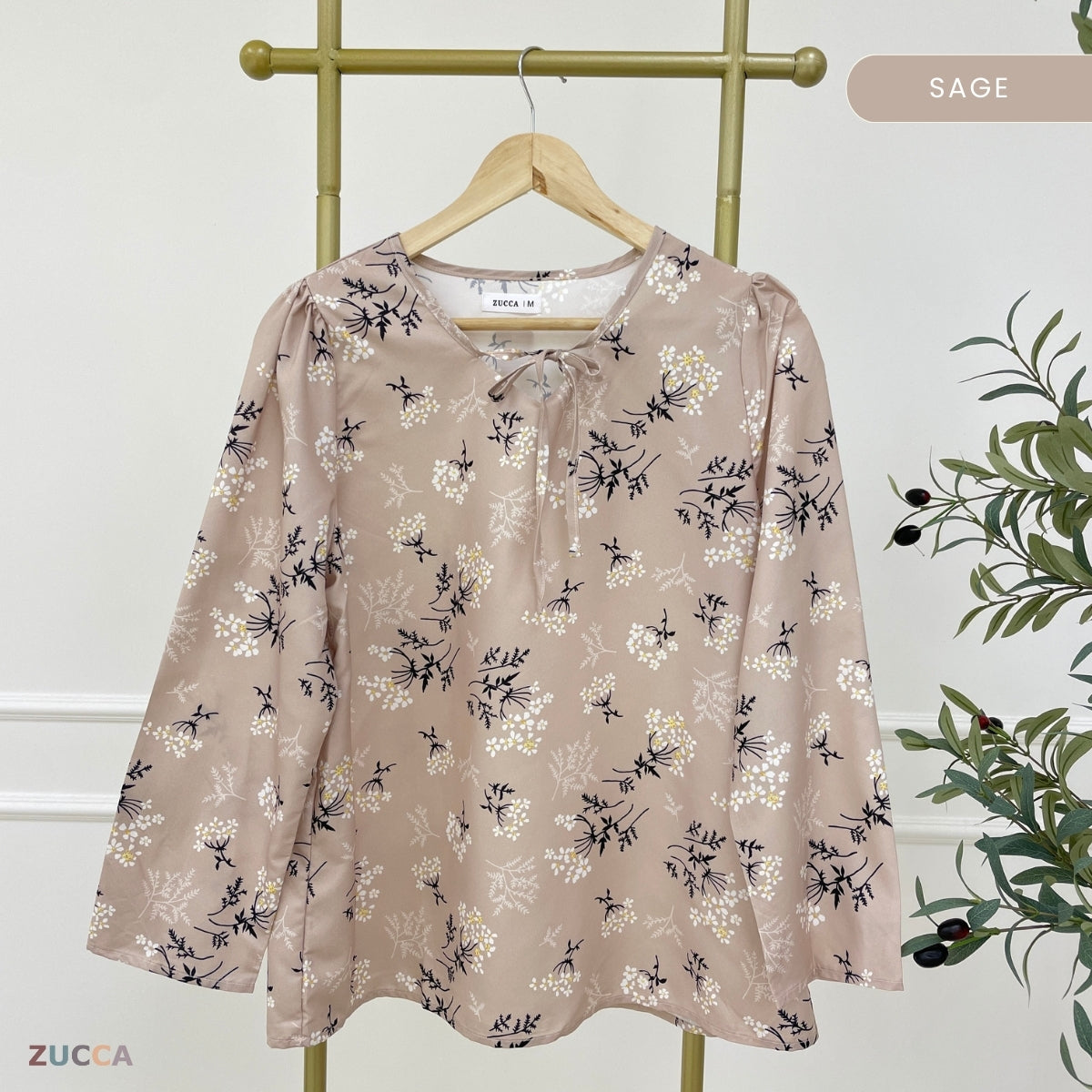 ZUCCA PRITA WOMEN KASUAL BLOUSE FLORAL LENGAN PANJANG - MA100