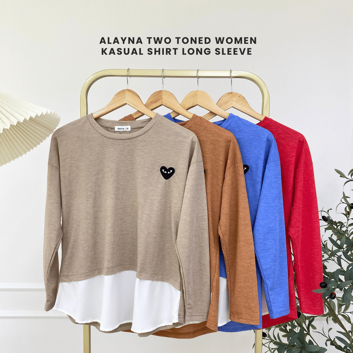 ZUCCA ALAYNA TWO TONED WOMEN KASUAL SHIRT LONG SLEEVE - MA103