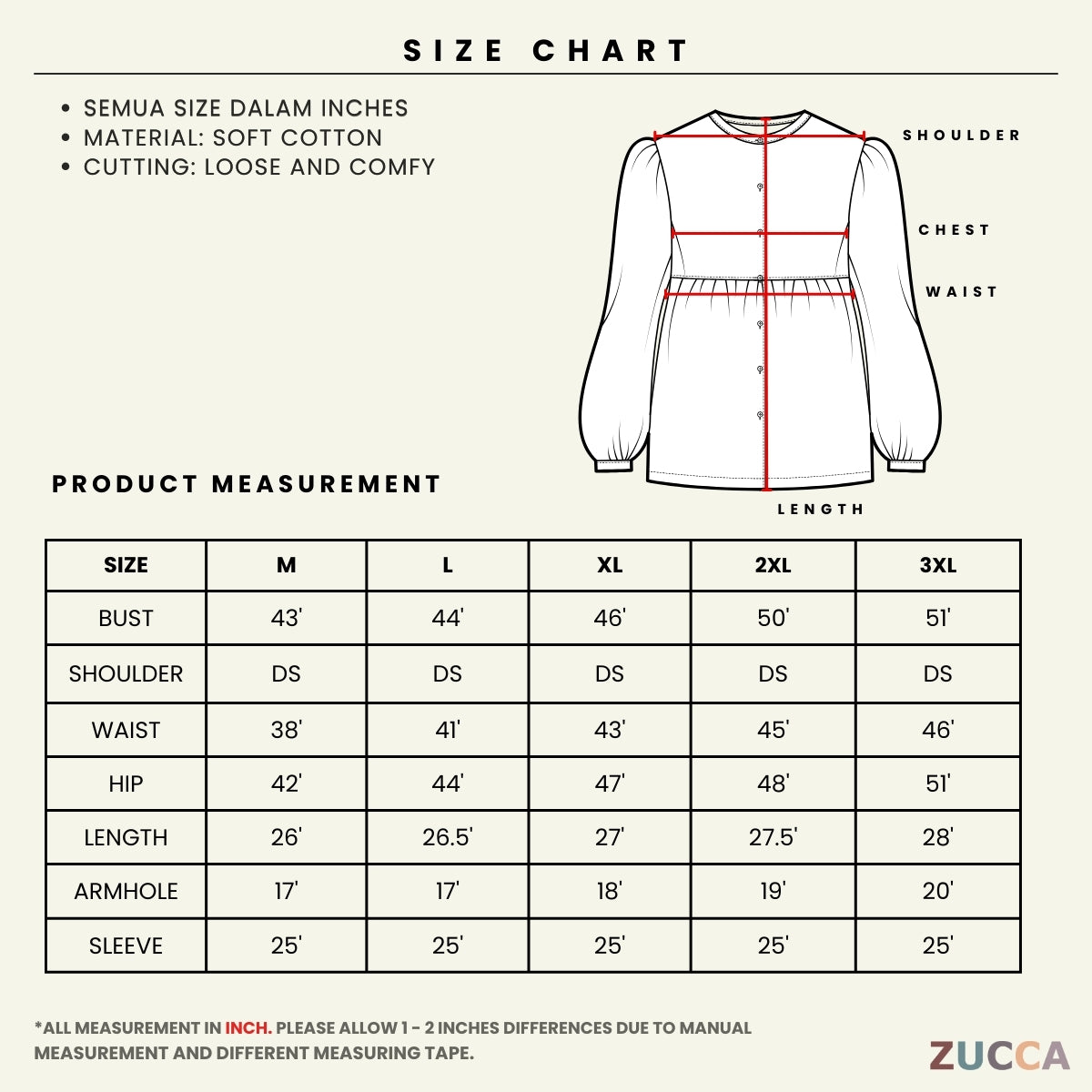 ZUCCA FINDA WOMEN KASUAL SHIRT PLAIN SHIRT LONG SLEEVE -  MA108