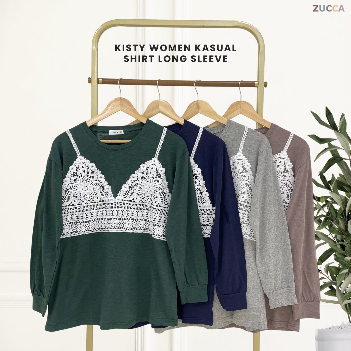 ZUCCA KISTY T-SHIRT PEREMPUAN KASUAL LONG SLEEVE - MA111