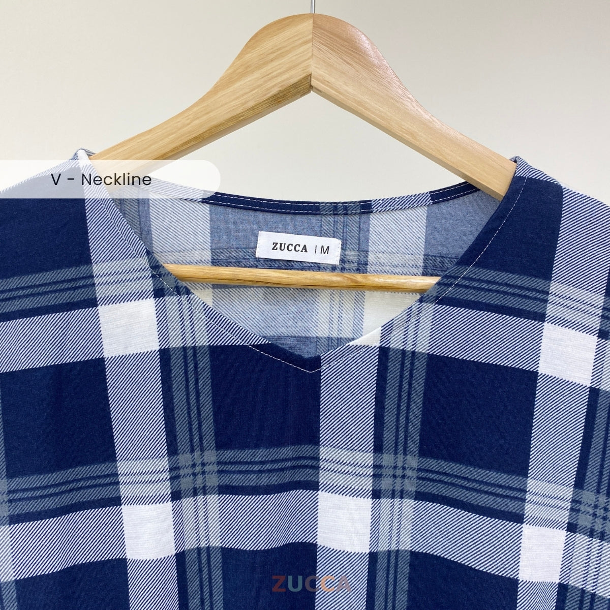 ZUCCA QISTINA CHECKERED WANITA BLOUSE- MA113