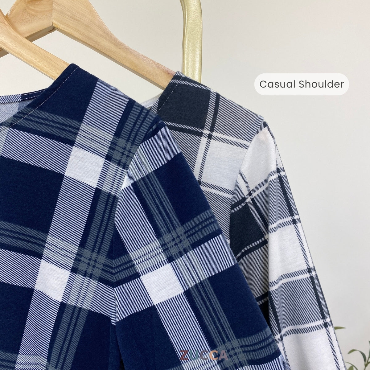 ZUCCA QISTINA CHECKERED WANITA BLOUSE- MA113