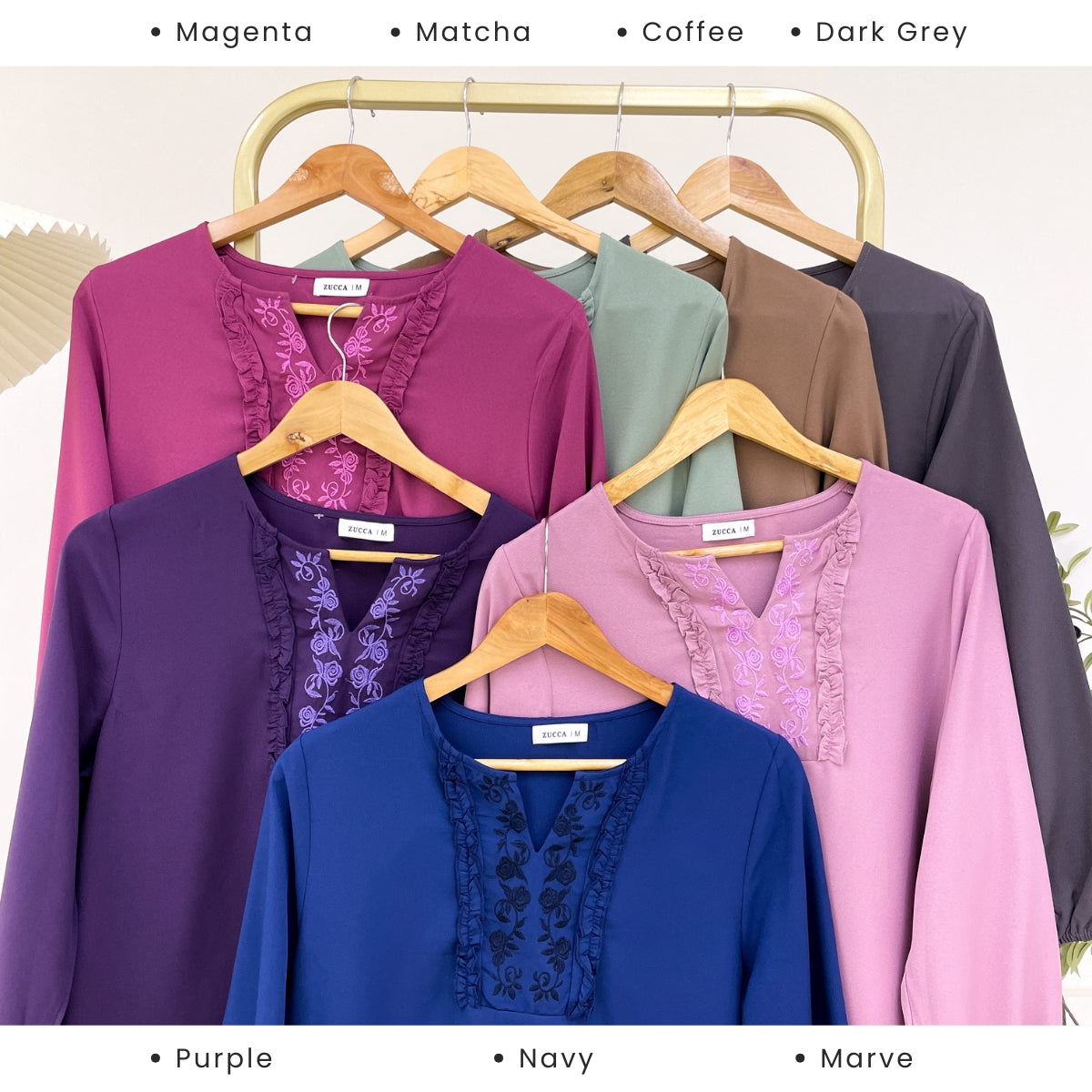 ZUCCA CHARLOTTE KASUAL MUSLIMAH BLOUSE MODEST WEAR - MA114