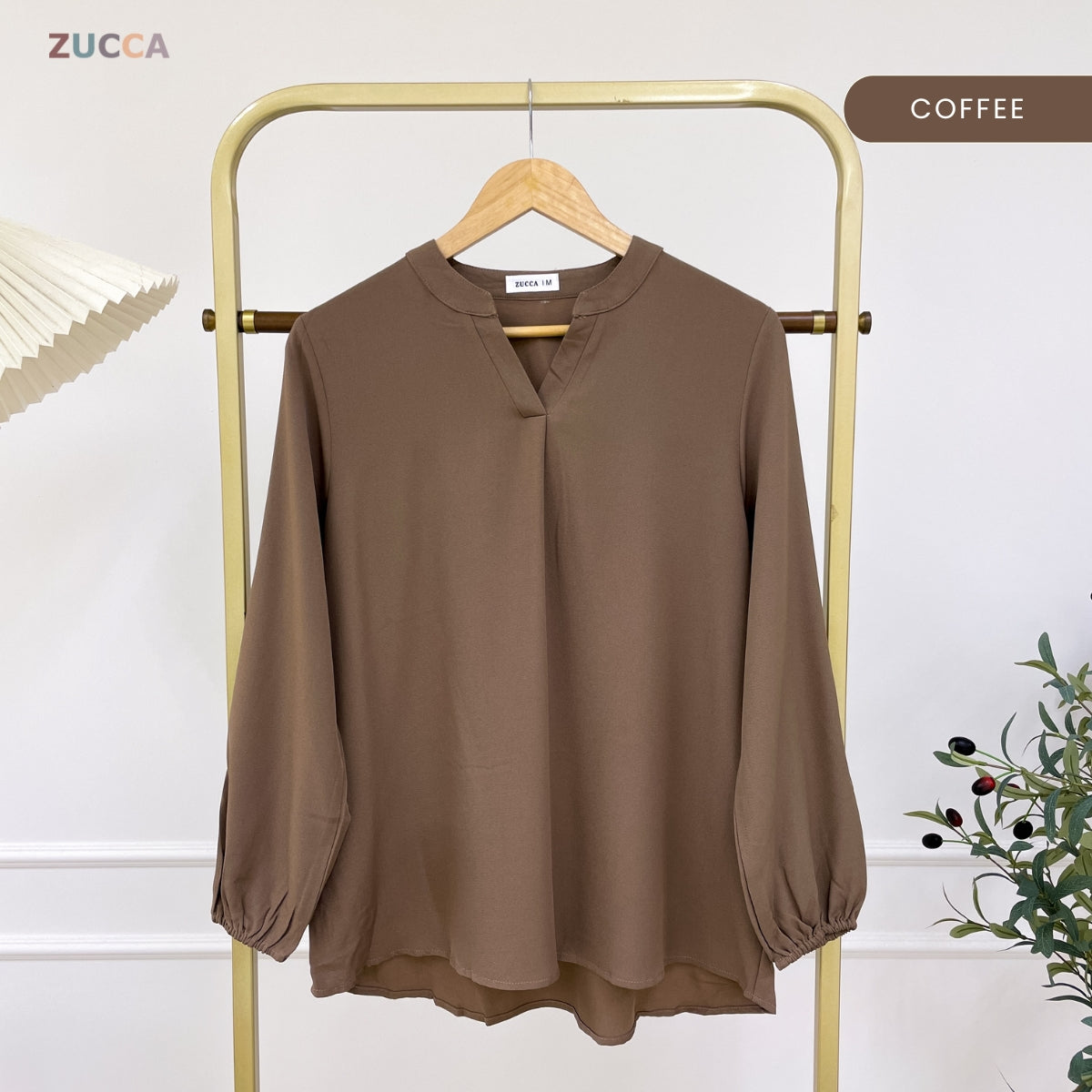 ZUCCA ANNA BLOUSE KASUAL PEREMPUAN PLAIN LONG SLEEVE - MA117