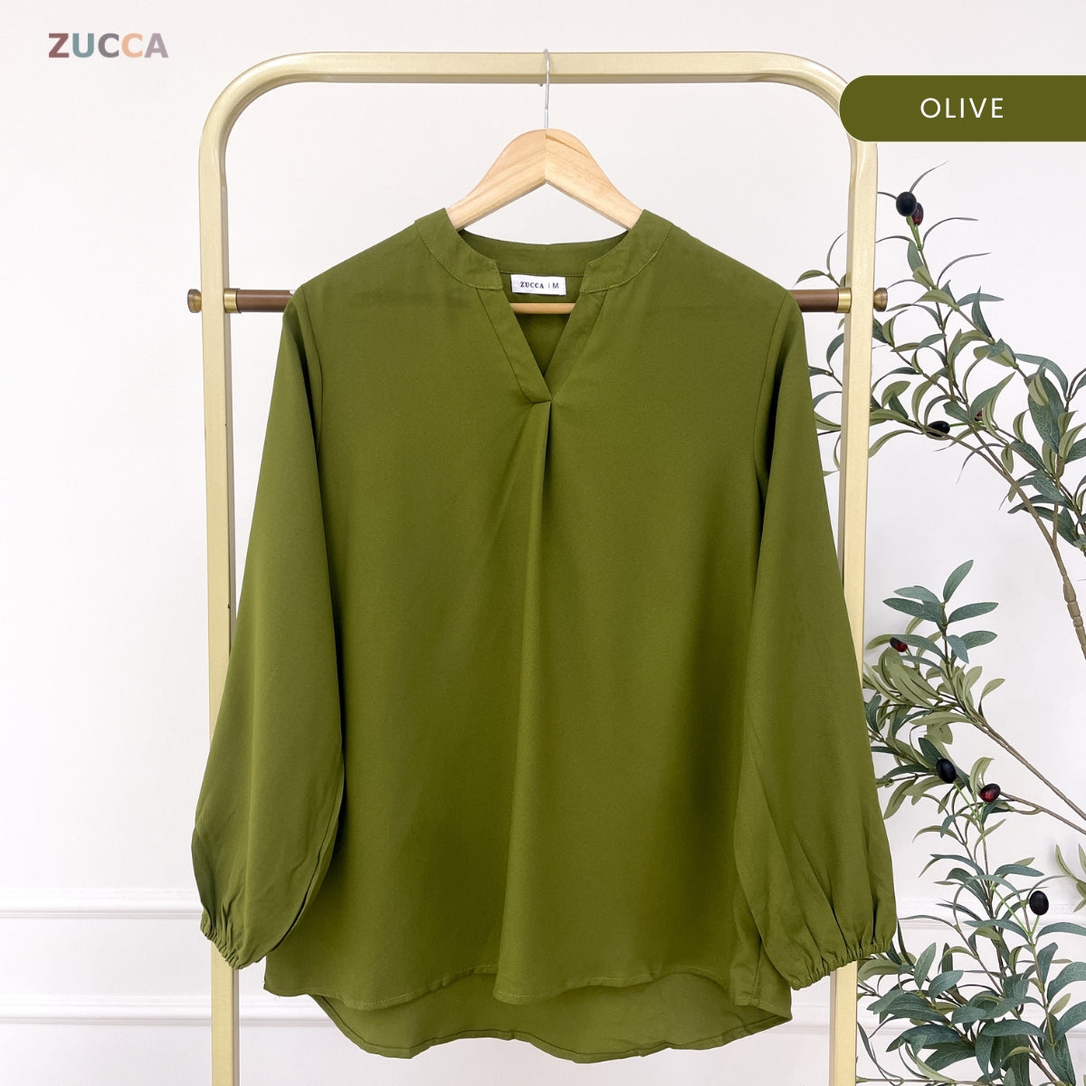 ZUCCA ANNA BLOUSE KASUAL PEREMPUAN PLAIN LONG SLEEVE - MA117