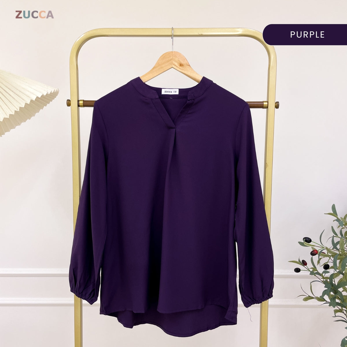 ZUCCA ANNA BLOUSE KASUAL PEREMPUAN PLAIN LONG SLEEVE - MA117