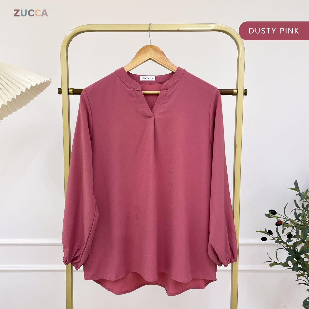 ZUCCA ANNA BLOUSE KASUAL PEREMPUAN PLAIN LONG SLEEVE - MA117