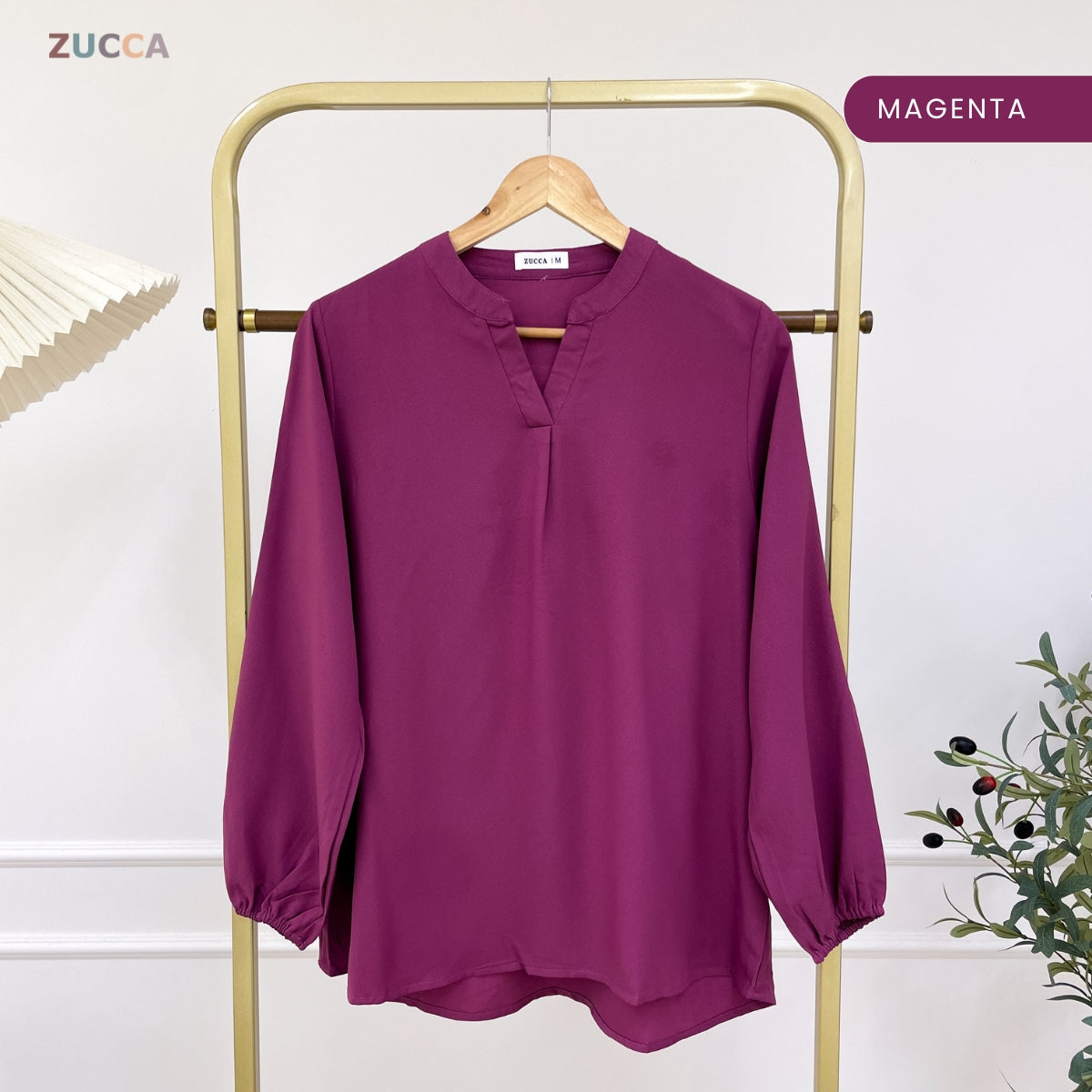 ZUCCA ANNA BLOUSE KASUAL PEREMPUAN PLAIN LONG SLEEVE - MA117