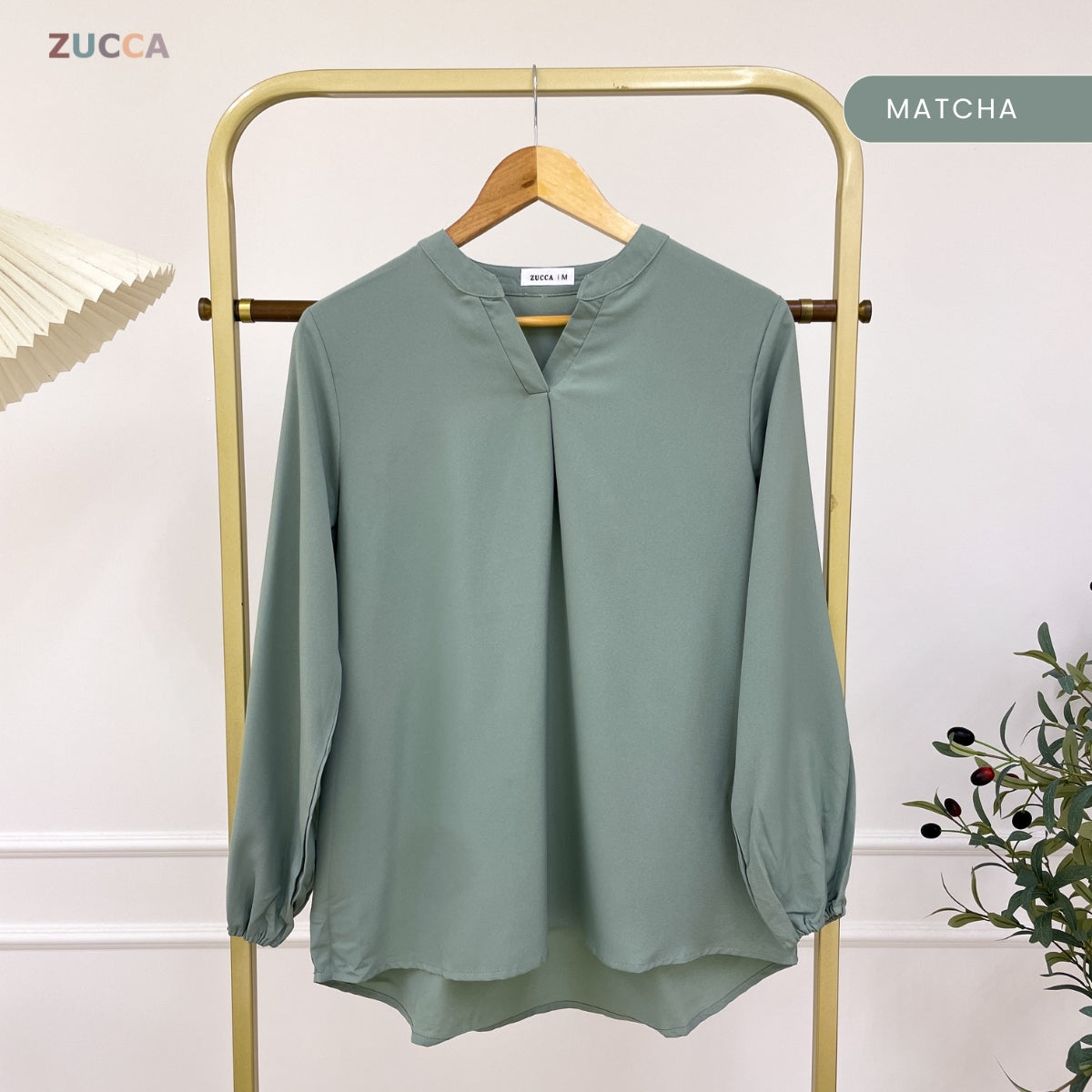 ZUCCA ANNA BLOUSE KASUAL PEREMPUAN PLAIN LONG SLEEVE - MA117