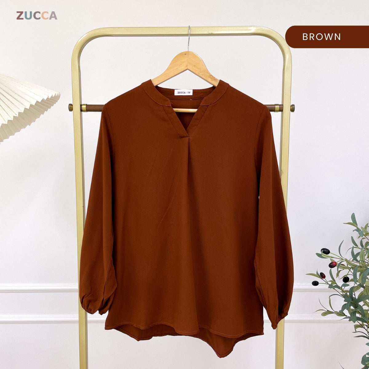ZUCCA ANNA BLOUSE KASUAL PEREMPUAN PLAIN LONG SLEEVE - MA117