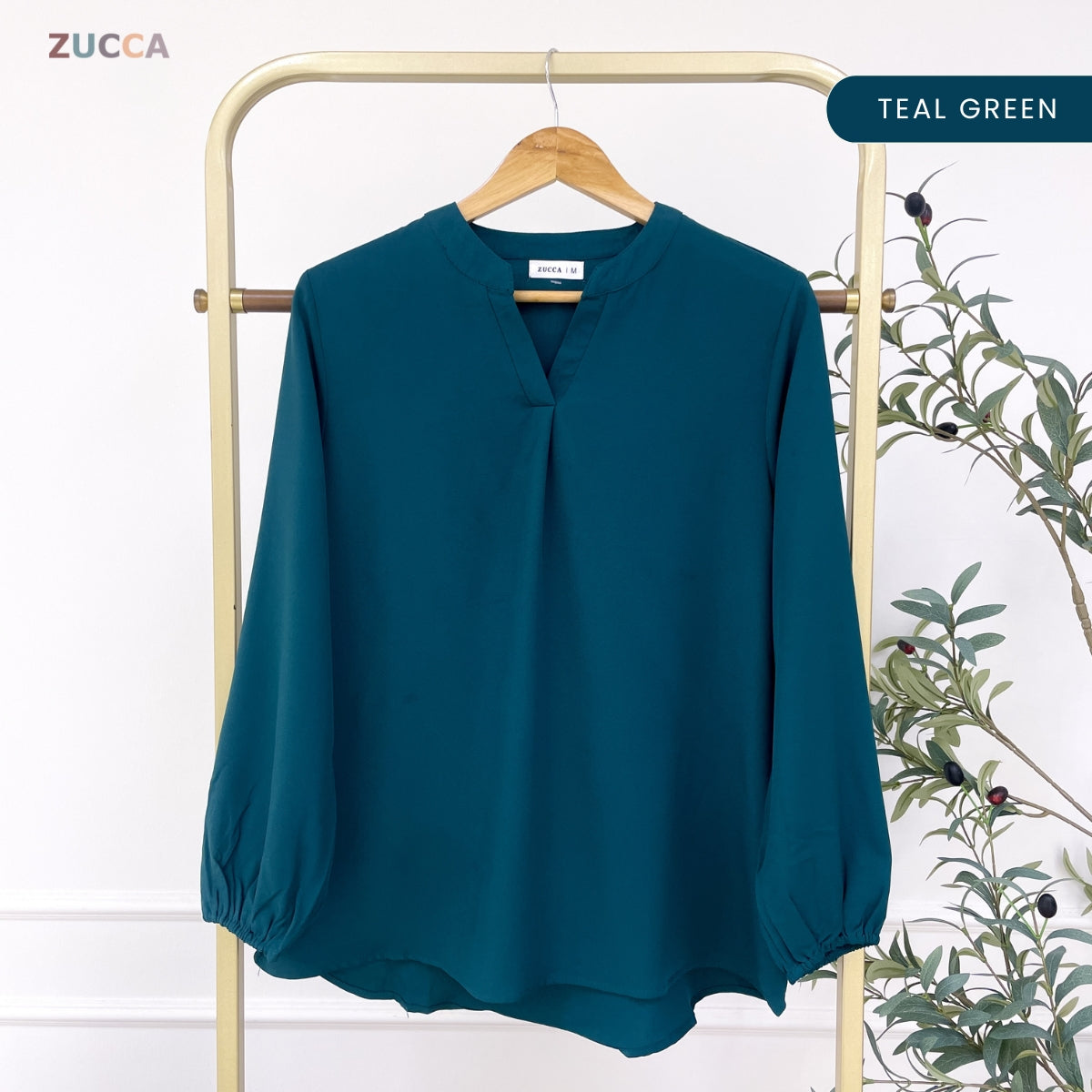 ZUCCA ANNA BLOUSE KASUAL PEREMPUAN PLAIN LONG SLEEVE - MA117