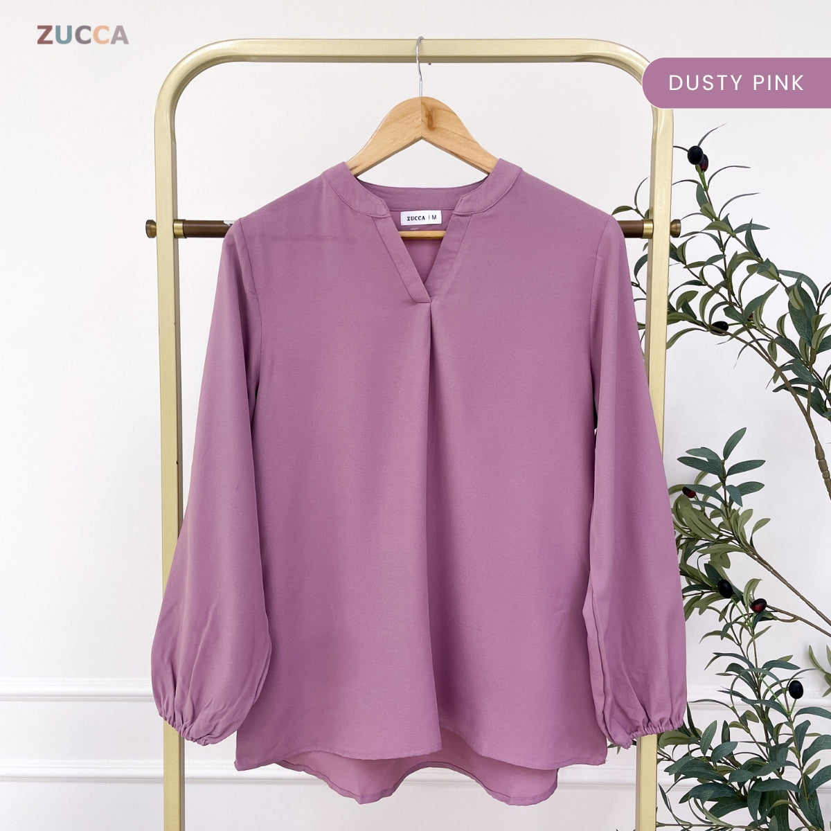 ZUCCA ANNA BLOUSE KASUAL PEREMPUAN PLAIN LONG SLEEVE - MA117