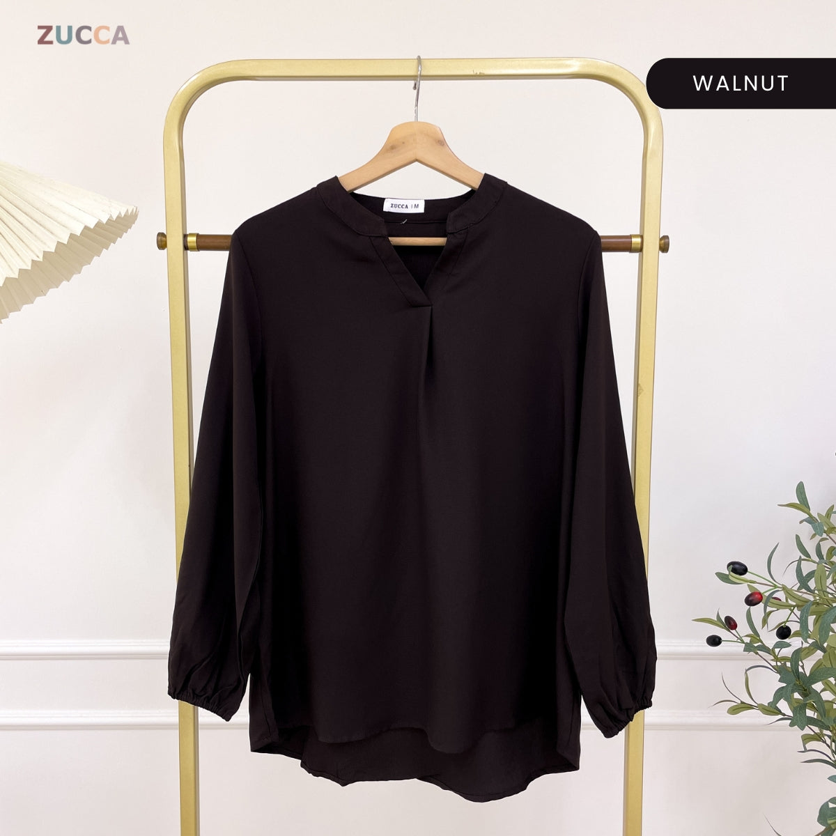 ZUCCA ANNA BLOUSE KASUAL PEREMPUAN PLAIN LONG SLEEVE - MA117