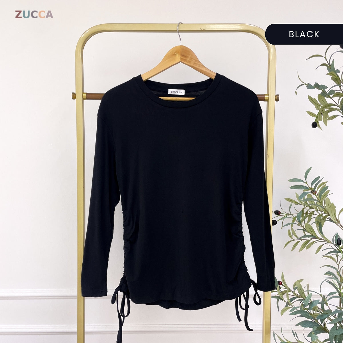 ZUCCA AVIANA RUCHED DRAWSTRING KASUAL WOMEN BLOUSE - MA121