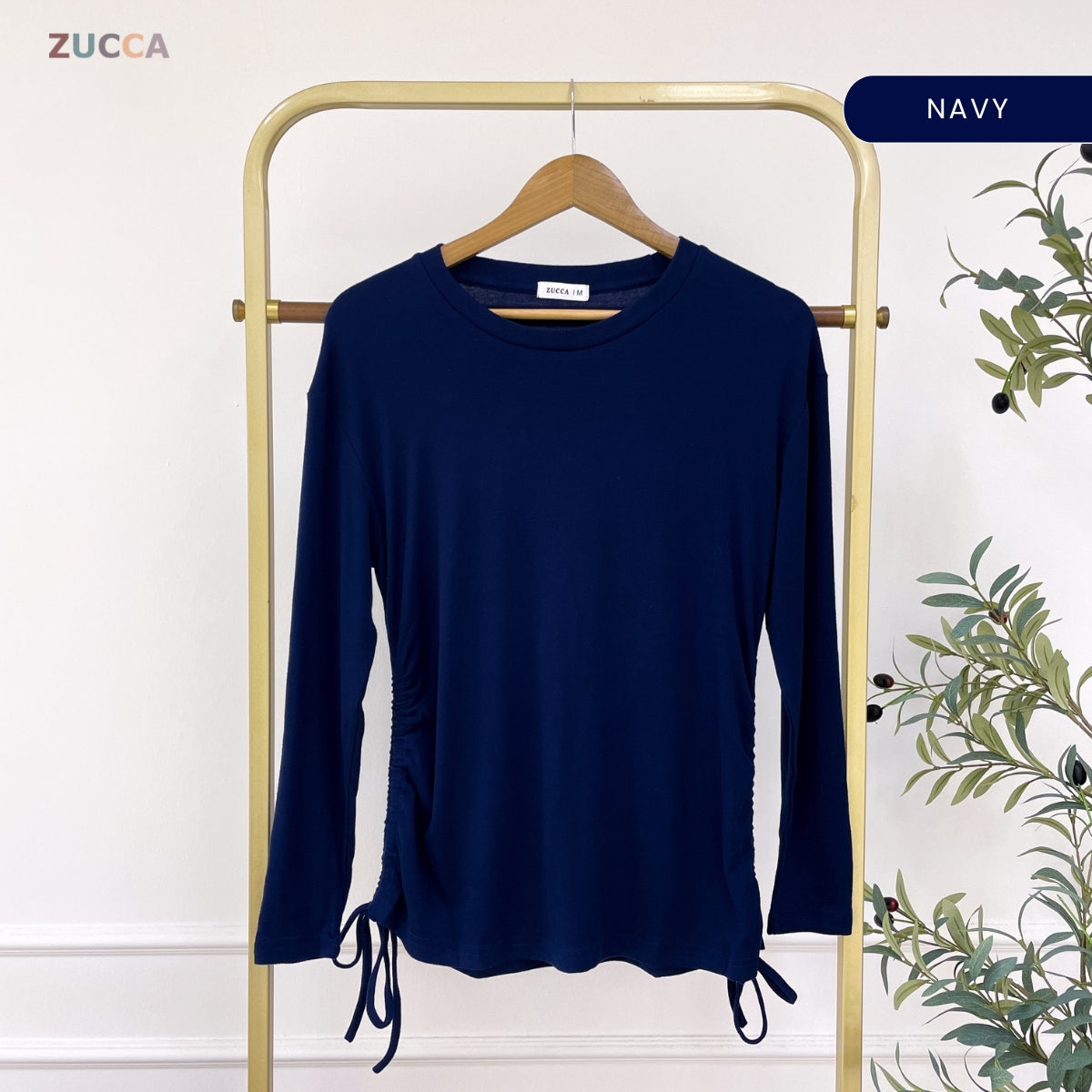 ZUCCA AVIANA RUCHED DRAWSTRING KASUAL WOMEN BLOUSE - MA121