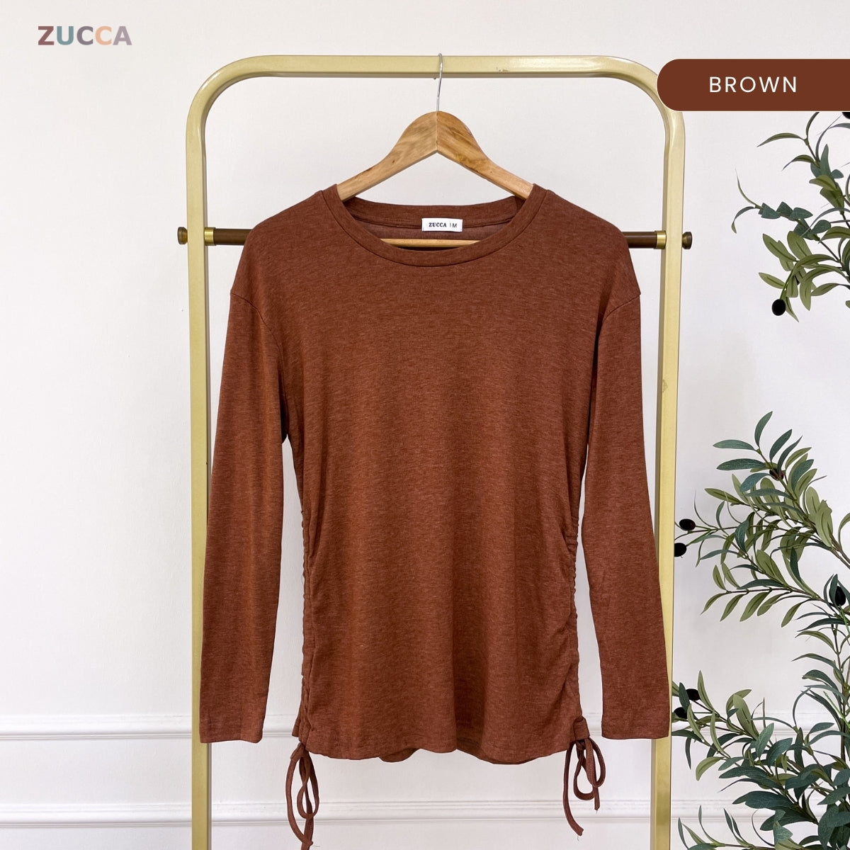 ZUCCA AVIANA RUCHED DRAWSTRING KASUAL WOMEN BLOUSE - MA121