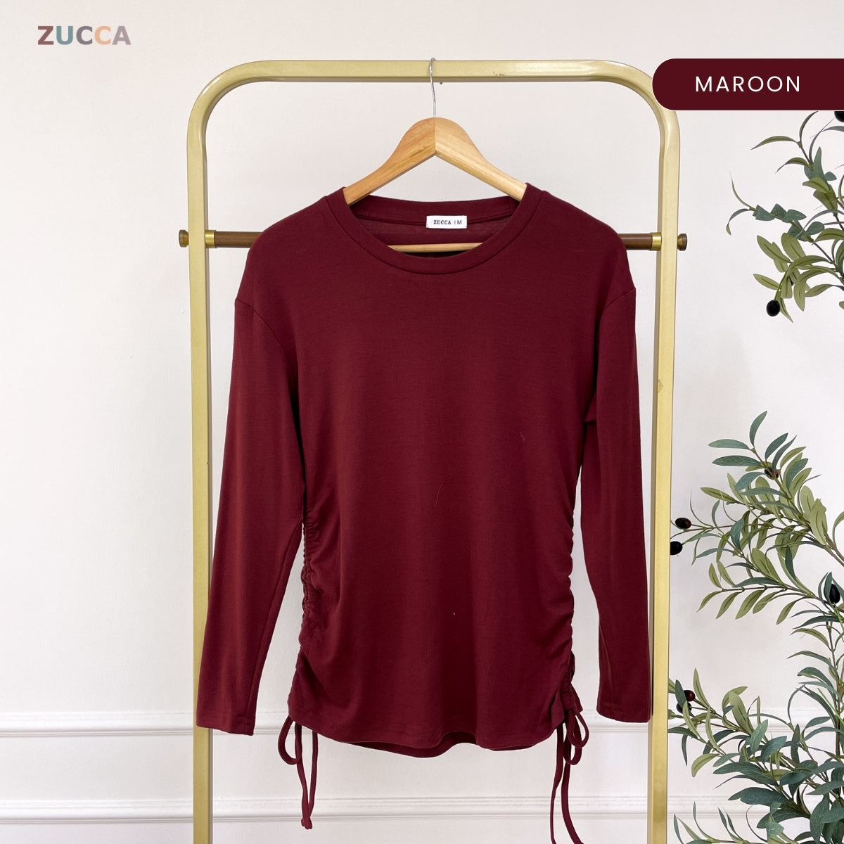 ZUCCA AVIANA RUCHED DRAWSTRING KASUAL WOMEN BLOUSE - MA121