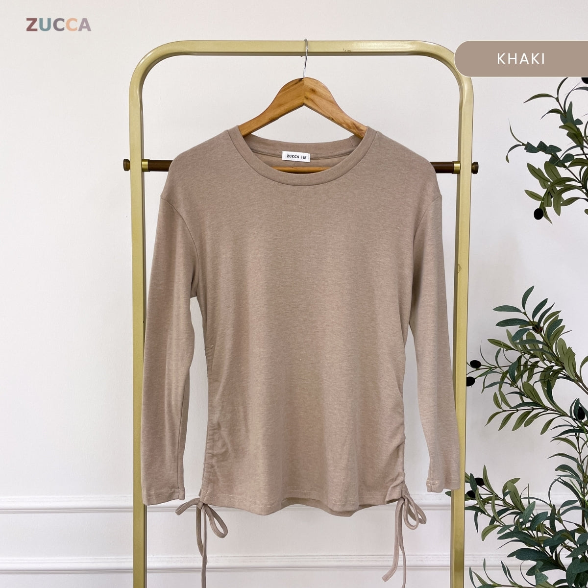 ZUCCA AVIANA RUCHED DRAWSTRING KASUAL WOMEN BLOUSE - MA121