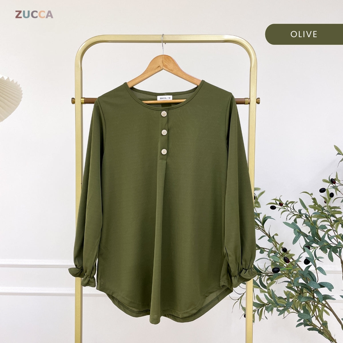 ZUCCA ASMA PEREMPUAN KASUAL PLAIN BLOUSE LONG SLEEVE - MA133