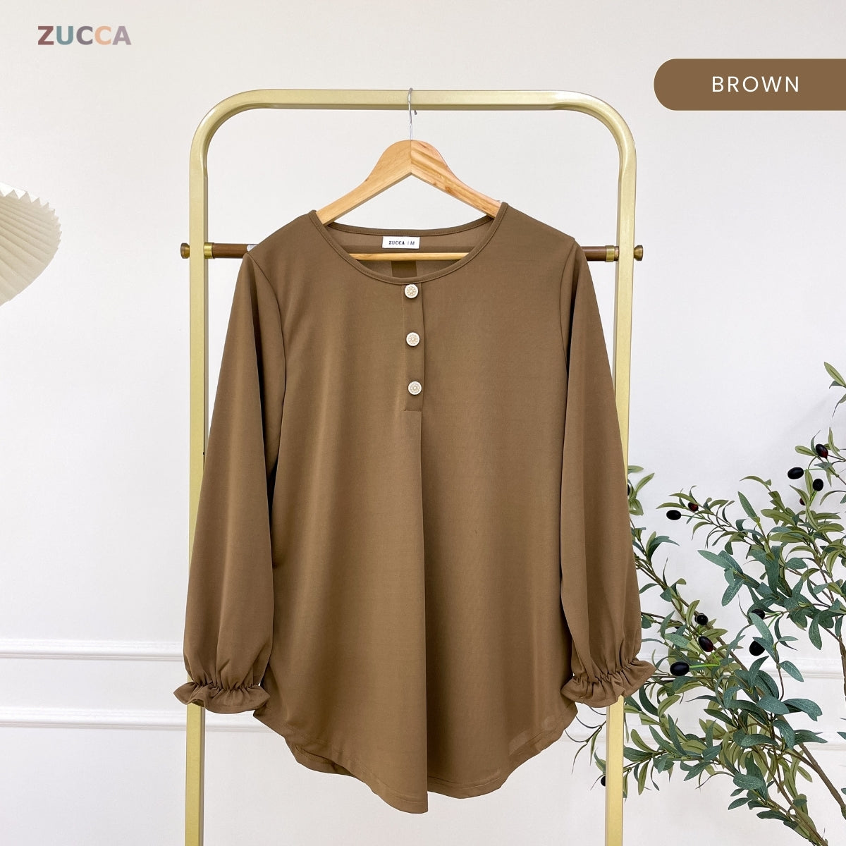 ZUCCA ASMA PEREMPUAN KASUAL PLAIN BLOUSE LONG SLEEVE - MA133