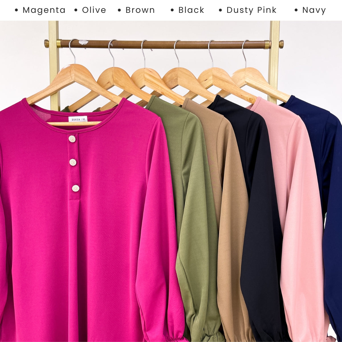 ZUCCA ASMA PEREMPUAN KASUAL PLAIN BLOUSE LONG SLEEVE - MA133