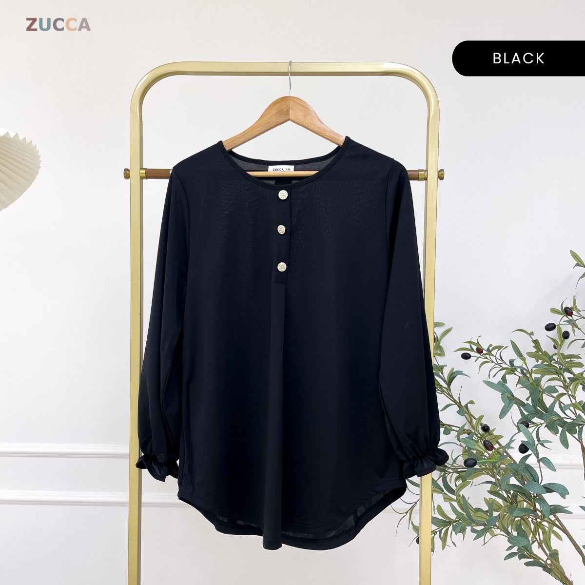 ZUCCA ASMA PEREMPUAN KASUAL PLAIN BLOUSE LONG SLEEVE - MA133