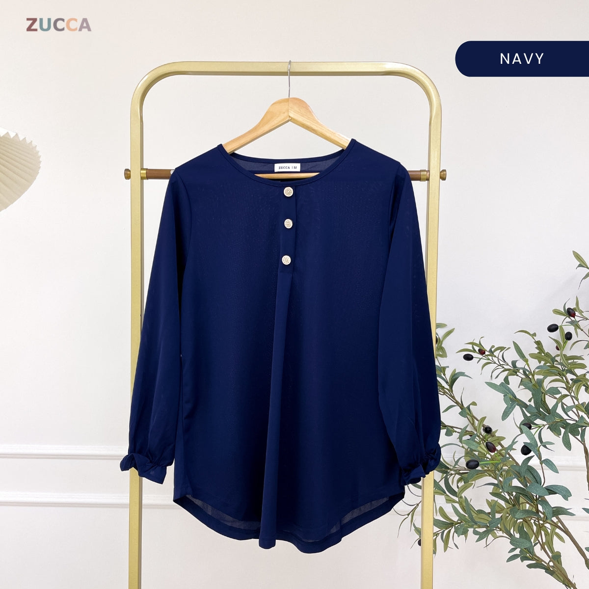 ZUCCA ASMA PEREMPUAN KASUAL PLAIN BLOUSE LONG SLEEVE - MA133