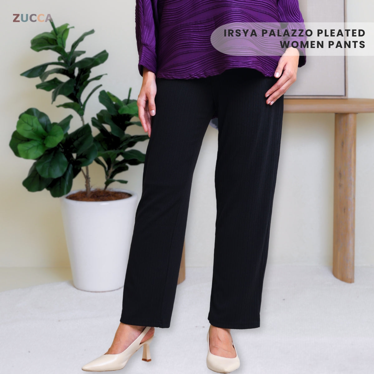 ZUCCA IRSYA PALAZZO PLEATED WOMEN S - 3XL - MA135 SELUAR PEREMPUAN