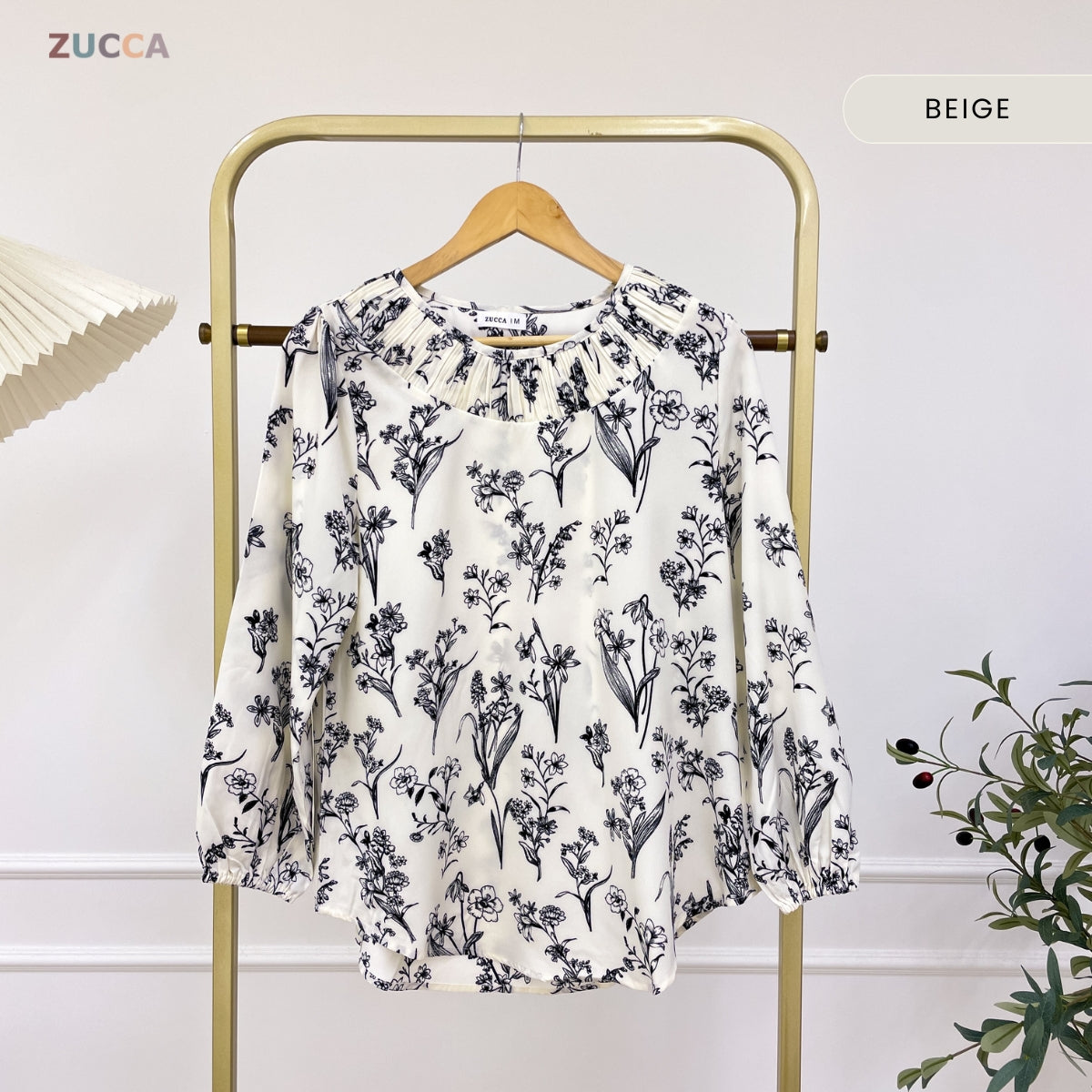 ZUCCA ASYIQIN BLOUSE PEREMPUAN KASUAL FLORAL DESIGN - MA136