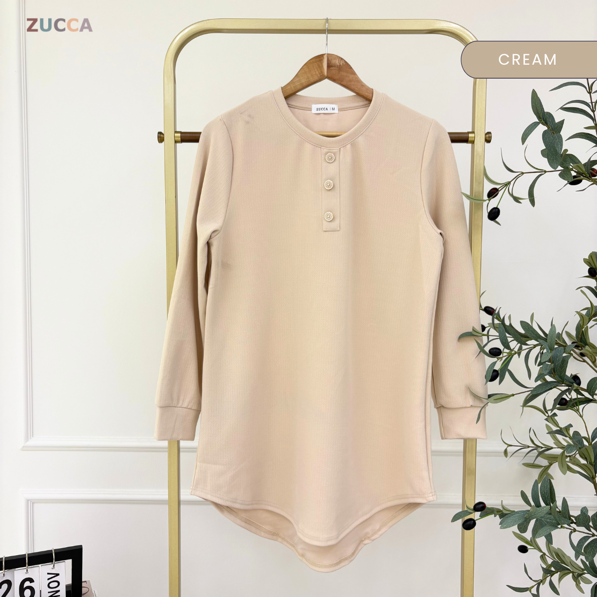 ZUCCA RIZQIN KASUAL MUSLIMAH PLAIN LONG BLOUSE - MA139